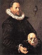 Frans Hals Portrait of a Man Holding a Skull WGA oil painting